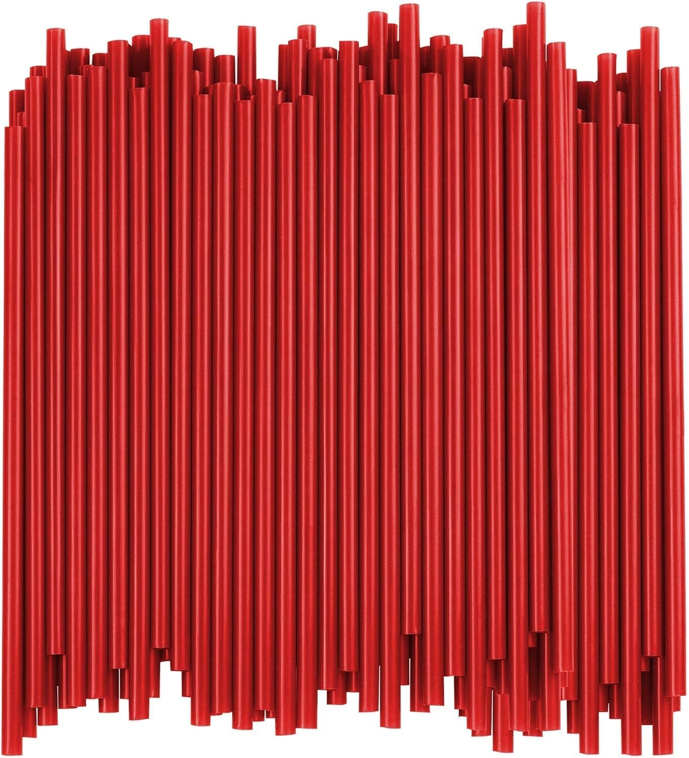 7.75" Plastic Straws (500 Count), Disposable Straws - Made For Standard 16oz Glass (Black)