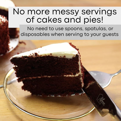 Cake Knife And Cake Server Set - Stylish, Classic, Sturdy - Fit For All Occasions - Wedding, Birthday, Everyday Use - Stainless Steel With Ergonomic Handle