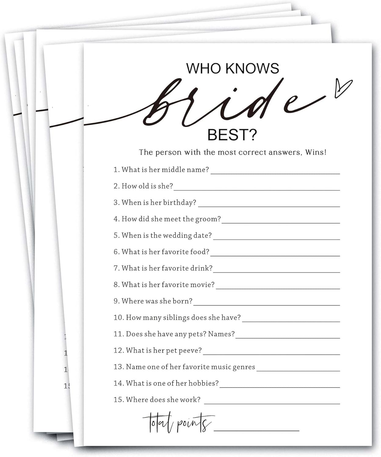 Bridal Shower Bingo, What Will The Bride to Be Receive, 25Pcs Bridal Bingo Game Cards, Engagement Party Games for Guests, Minimalist White Wedding Party Supplies - A18