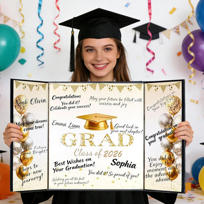 Green Graduation Party Decorations Class of 2026 - Extra Large 22" x 14" Graduation Guest Book to Sign Signature Board for Graduation Gifts Congrats Grad Party Favors Supplies Decor Keepsake
