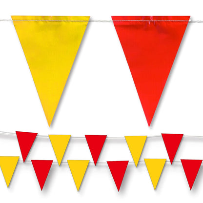 Black & White Pennant Banner Flags | Heavy-Duty Outdoor | OSHA 500lb Rated | Strand Fade Resistant 【102FT】