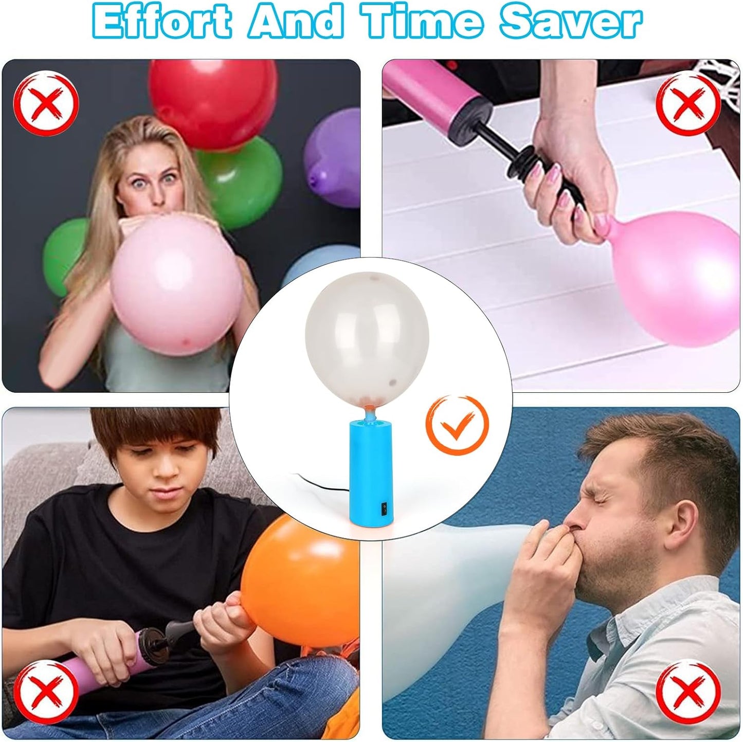 260 Balloon Pump Electric-Portable Air Pump for Twisting & Foil Balloons,Electric Ballon Blower Inflator for All Balloons, w/Extension Tube