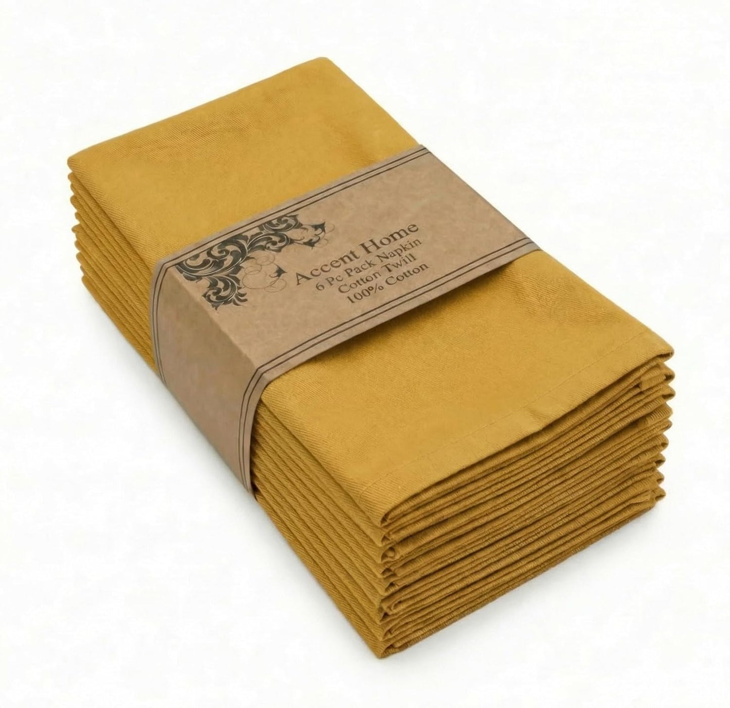 ACCENTHOME Natural Cotton Linen Napkin Set of 12 18x18 inch Dinner Napkins - Washable Soft Premium Hotel Quality Reusable Hemmed Edges Napkins Perfect Table Linens for Family Dinners, Weddings