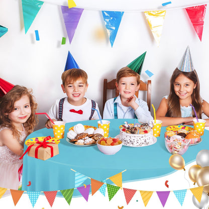 tujol Royal Blue 6 Pack Plastic Table Cloth 54" x 108", Disposable Tablecloths Rectangle Table Cover, Plastic Tablecloths for Parties