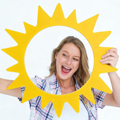 Large Sun Photo Booth Props Party Photobooth Frame Sunshine Selfie Props Decor Kit Creative Friends Picture Backdrop Accessories for Summer Pool Beach Holiday Birthday Baby Shower Parties Supplies