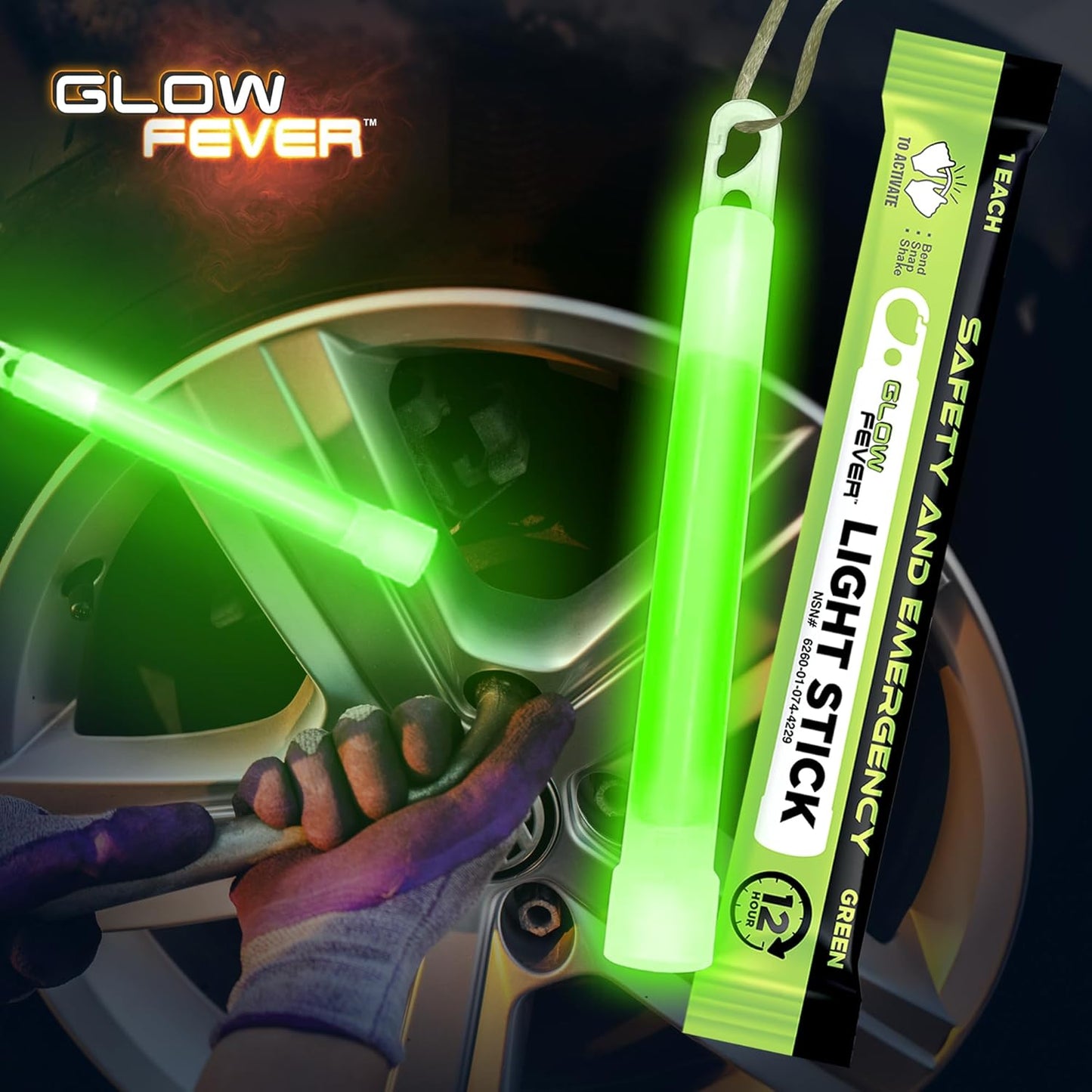 Glow Fever Emergency Safety Military Grade Glow Sticks, 30pcs 6'' Lightsticks, Light Up Ultra Bright with 12 Hours Duration. for Hiking Party Camping Blackouts Hurricane Shelter Survival Kit (Yellow)
