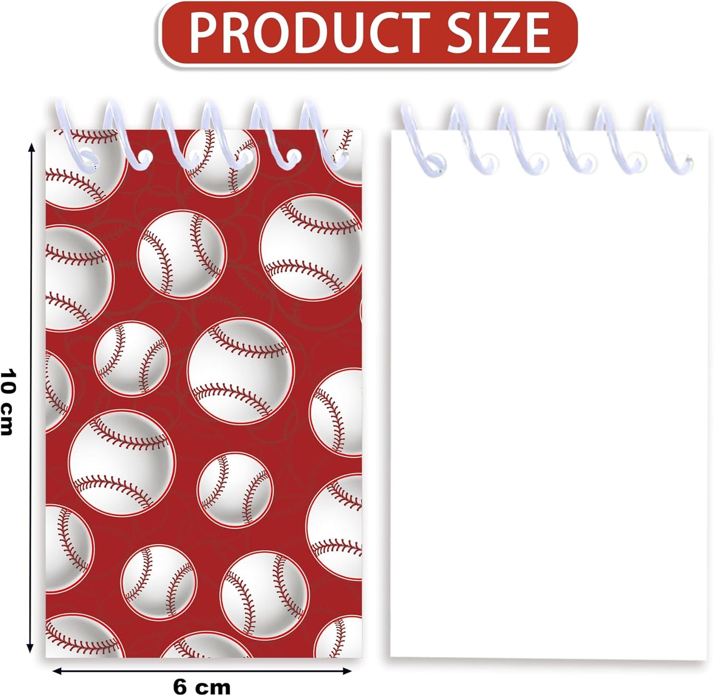 24 Pcs Mini Baseball Themed Notepads Sports Party Favors Sports Spiral Pocket Notepads Goodie Bag Stuffers Notepads Spiral Mini Notebooks for Teens Teacher Classroom Reward