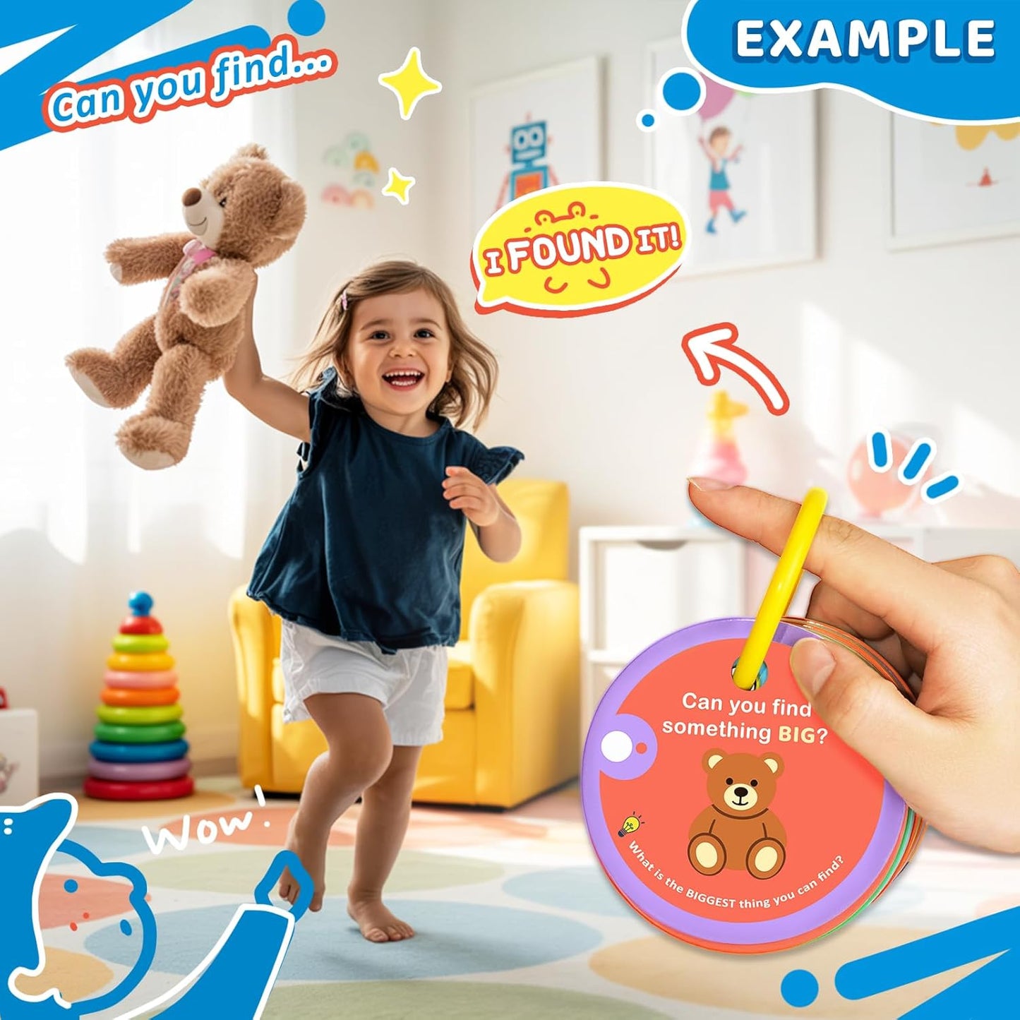 Home Scavenger Hunt Cards: 50 Toddler Indoor Find & Learn Activities | Fun Educational Games for 3-5 Year Olds | Preschool Boys & Girls Early Development (Indoor)
