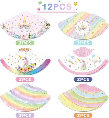 WERNNSAI Birthday Party Hats - 12 Pcs Birthday Party Supplies Cone Hat Headbands Colorful Paper Party Hats for Kids
