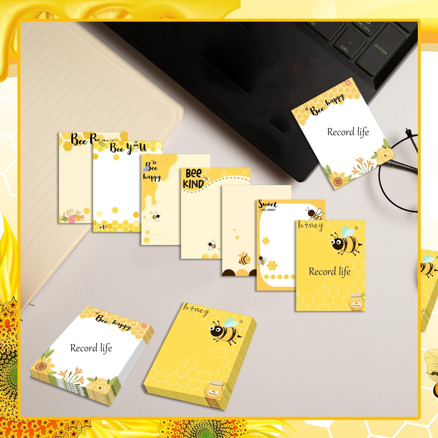 12 Pcs Ice Cream Sticky Notes Summer Popsicle Sticky Notepad Colorful Self-Adhesive Post Notes Cute Mini Memo Pad Removable Note for Office School Classroom Student Ice Cream Party Favors