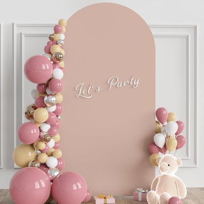 Wokceer 7.2 FT Wedding Arch Backdrop Stand and White Arch Cover, Metal Arch Stand with Arch Stand Cover for Birthday Party Wedding Ceremony Bridal Baby Shower Event Decor