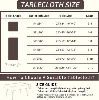 Rectangle Table Cloth,100% Waterproof Tablecloth Oil Proof Spill Proof Vinyl Table Cloth, Wipe Clean Plastic Table Cover for Dining, Camping, Indoor and Outdoor 52" x 70",Leaves