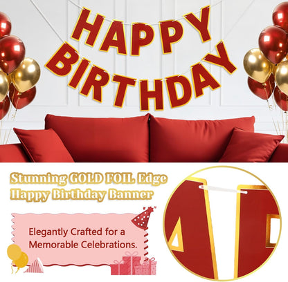 Happy Birthday Banner - 9ft Pre-Strung Happy Birthday Sign for Women, Men, Girls, Boys - No DIY Birthday Decorations & Party Supplies(Macaron)