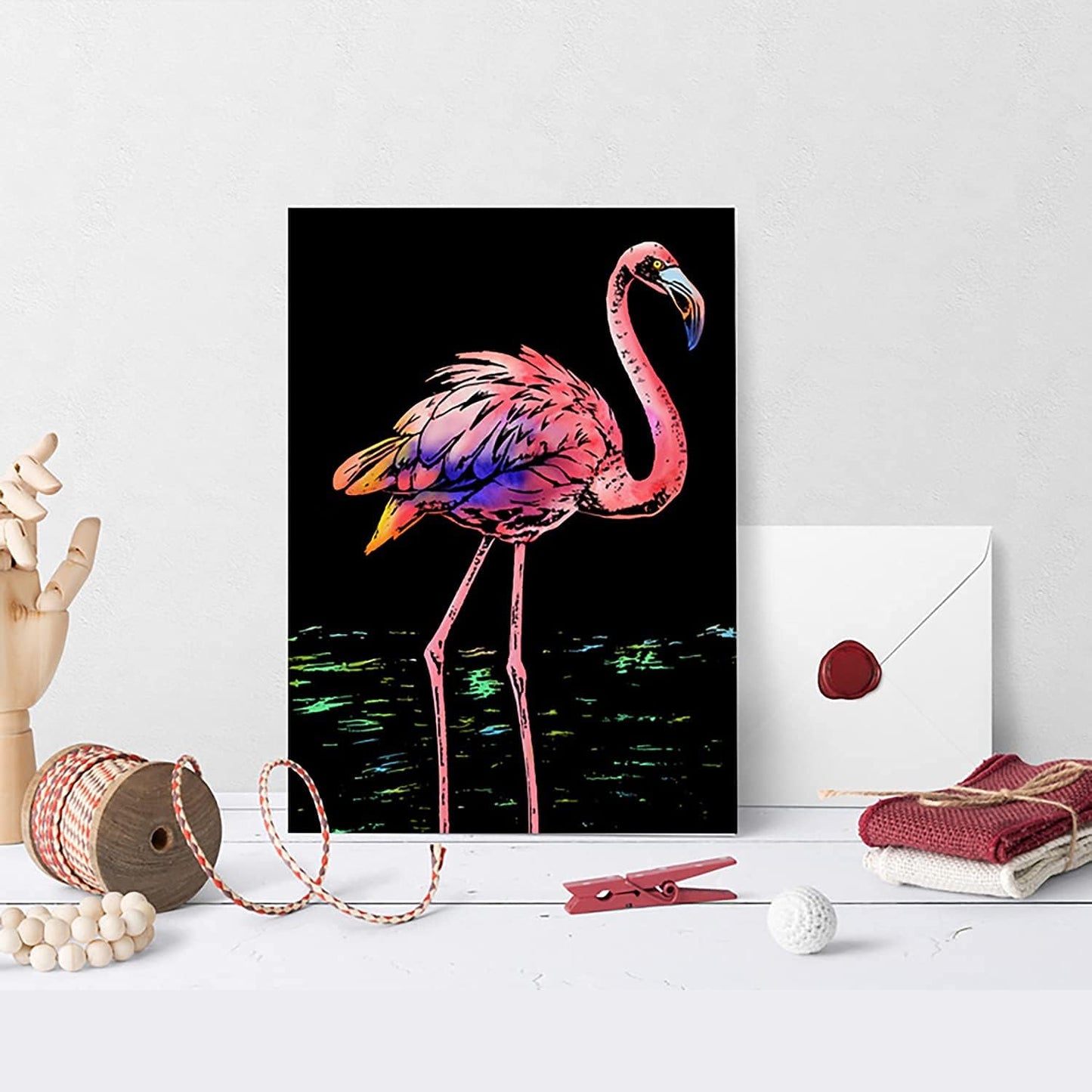 Georgie Porgy Scratch Paper Art Set for Kids Adults Magic Rainbow Scratchboards for DIY Arts and Crafts Kits Christmas Birthday Gift with Scratching Tools Kit (A4-Noctilucent Whale + Sea World)