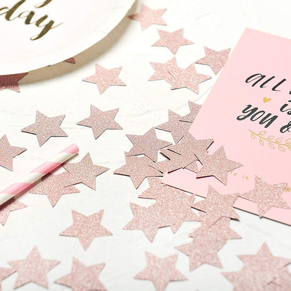 MOWO Glitter Five Stars Confetti Wedding Party Decor and Table Decor, 1.2’’ in Diameter (Glitter Gold,200pc)