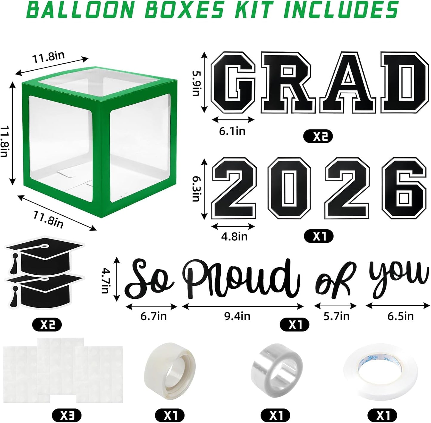 Graduation Decorations 2026 Graduation Party Decorations Set of 4 Boxes with 129pcs Balloons Arch Garland Kit Party Supplies for Any Grades Blue