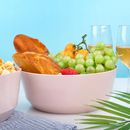 Hioasis 8 Pack Plastic Serving Bowls 128oz Gold Glitter Plastic Bowls Heavy Duty Disposable Serving Bowls for Party Snack & Salad & Candy & Bar Buffet