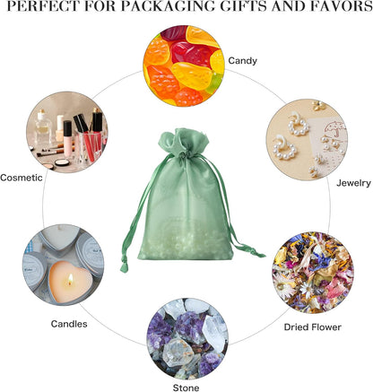 QIANF 20 Pcs Peacock Blue Small Organza Bags 3X4 inch for Wedding Favors with Drawstring, Mini Mesh Gift Bags Jewelry Pouch for Candy Bridal Shower Party Favor Baby Shower Christmas