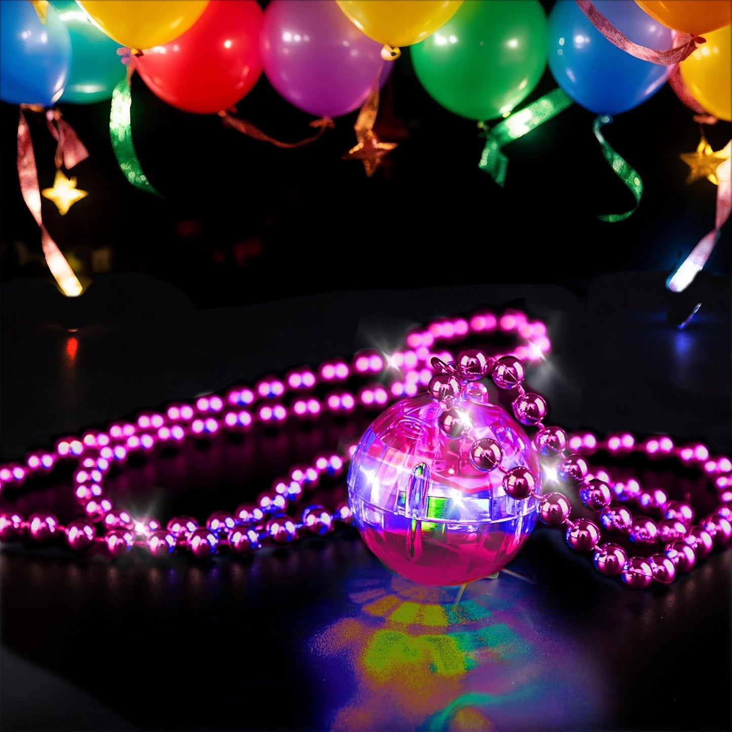 JICASTO LED Disco Ball Earrings and Necklaces, 2 Pcs 70s 80s Light up Disco Ball Set for Disco Party Favors Dance Accessories Women Halloween Costume