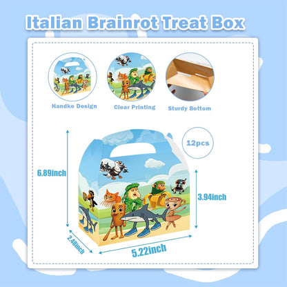 TJLMCORP Italian Brainrot Party Game, Pin the Tail Party Game Set With 24 Stickers and and 2 Blindfolds, Tralalero Themed Birthday Party Supplies, Brain Rot Party Decorations（Tung Tung Tung Sahur）
