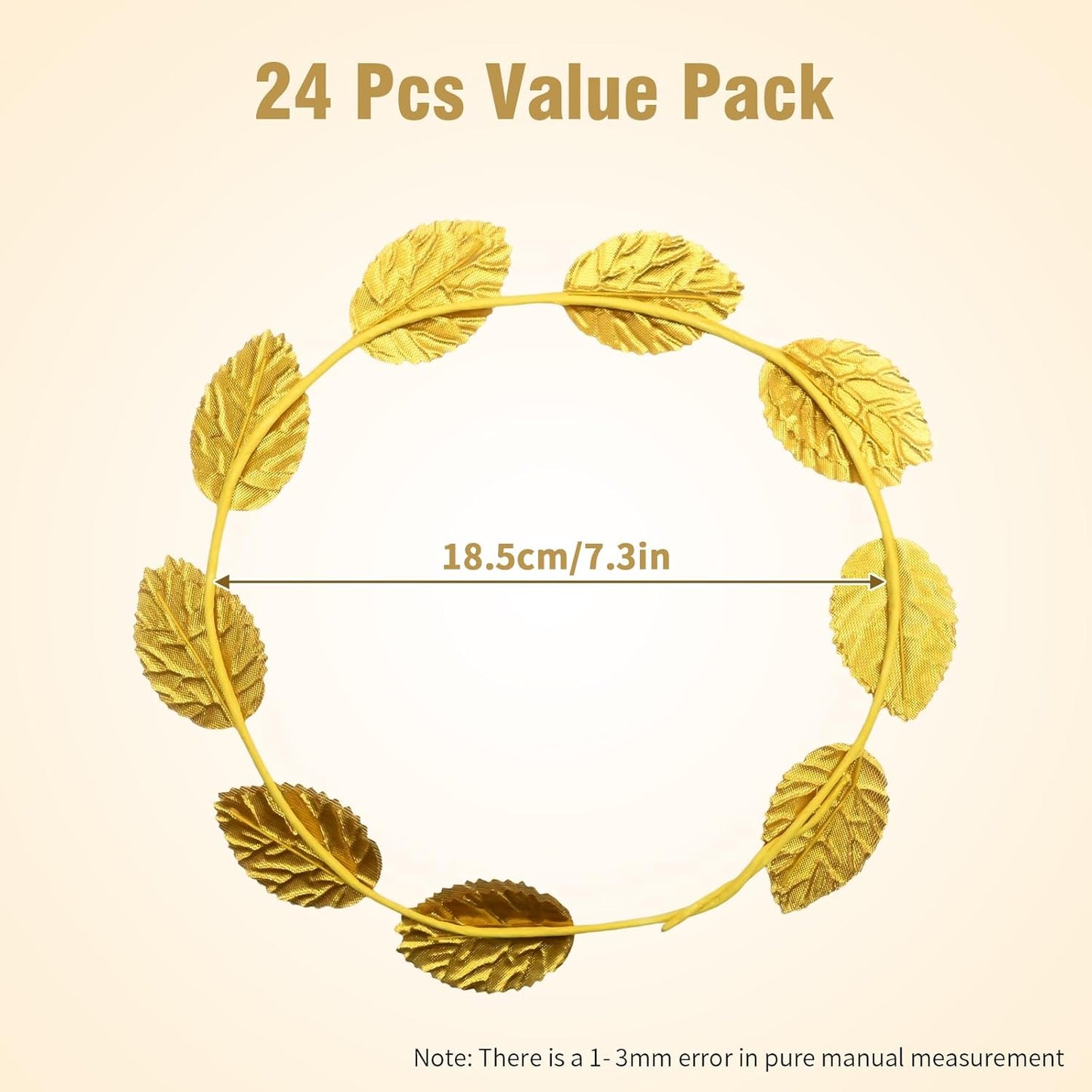 Hoypeyfiy 12 Pcs Gold Laurel Crown Wreath Headbands, Greek Goddess Roman Leaf Headpiece for Toga Party, Halloween Cosplay, Wedding, Prom, Festival Costume Accessories