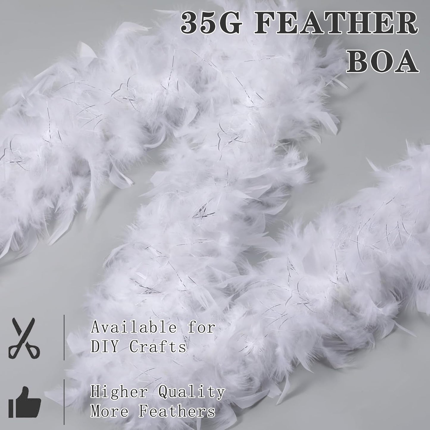 SOGUGOM Red 35g Feather Boas - 2 Yards Boa Feathers for Party, Wedding, Centerpieces, Concert, Costume and Christmas Tree(Red)