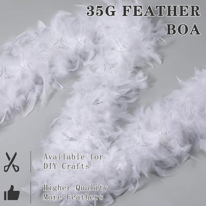 SOGUGOM Red 35g Feather Boas - 2 Yards Boa Feathers for Party, Wedding, Centerpieces, Concert, Costume and Christmas Tree(Red)