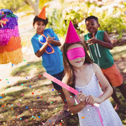 Rose Red Pinata Stick Kit with Blindfold, Rope and Confetti - Perfect for Kids Girls Birthday, Baby Shower, Carnivals Party Supplies