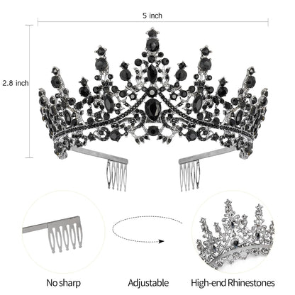 VELSCRUN Purple Crystal Birthday Tiara Crowns for Women Girls It's My Birthday Sash Queen Girls Princess Crown with Combs Happy Birth Party Decorations Mom Sisters Birth Gift Hair Accessories