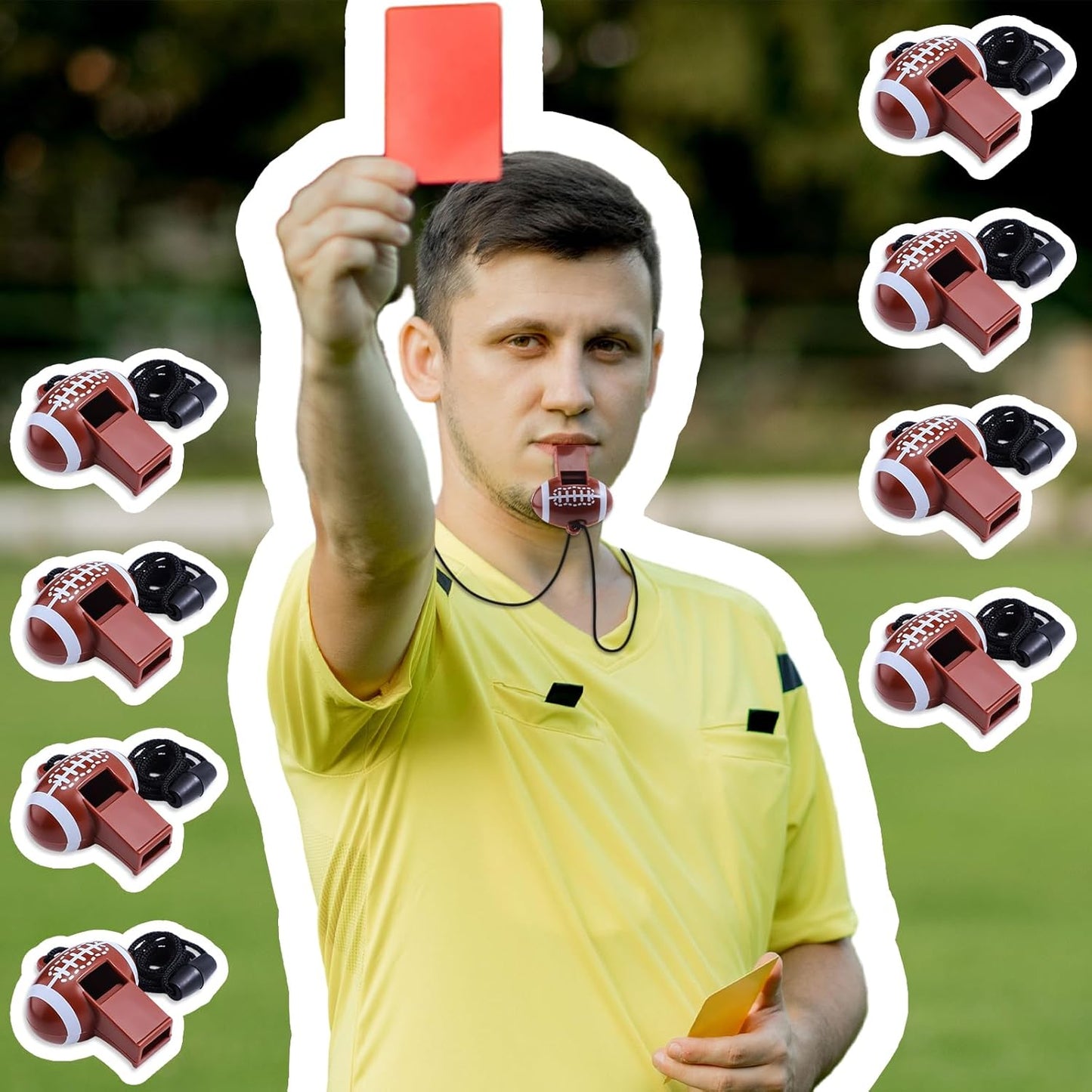 24 or 40 Pcs Baseball Football Soccer Sport Whistles Stadium Sporting Party Favor Noisemakers with Lanyard for Events Team Noise Whistles Loud Sound Party Acc