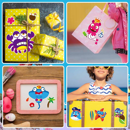 24 PCS Fairy Stickers for Kids, Make a Face Sticker with 8 Unique Designs Fairy, Frog, Mushroom, Make Your Own Stickers for Girls Birthday Party Favors, Goodie Bags, DIY Crafts