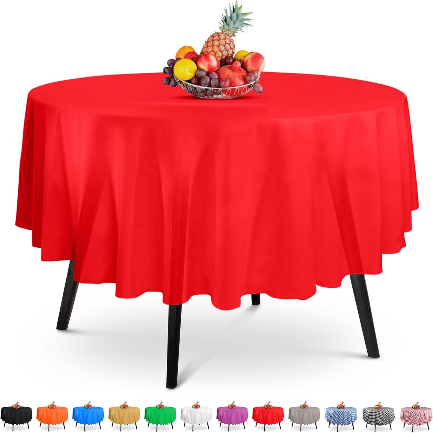 14 Pack Black 54 x 108 in. Rectangle Disposable Plastic Tablecloths - Smooth Decorative Covers for Parties, Weddings