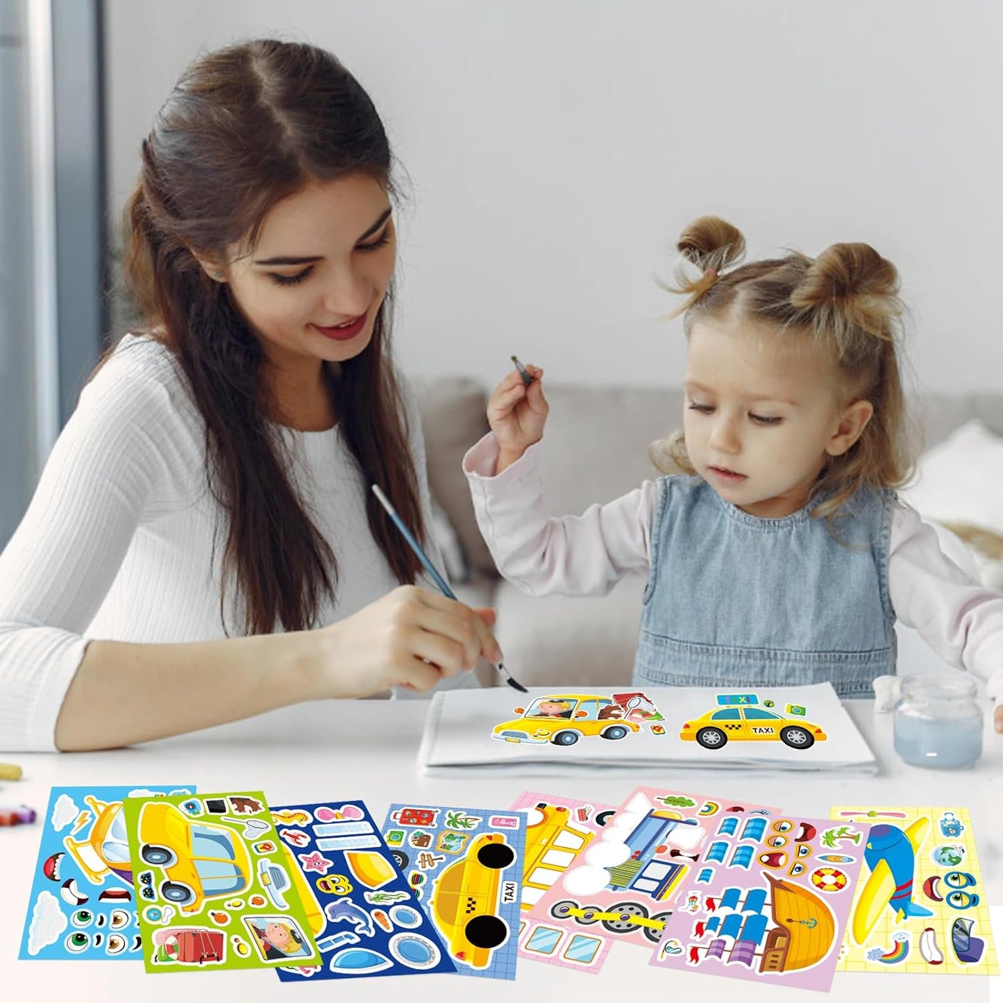 24 Sheets Make a Face Stickers for Kids Toddlers, Make Your Own Animal Mix and Match Sticker Sheets with Sea Animals Horses Dinosaurs Unicorns for Kids Crafts Party Favors Goodie Bags Stuffers