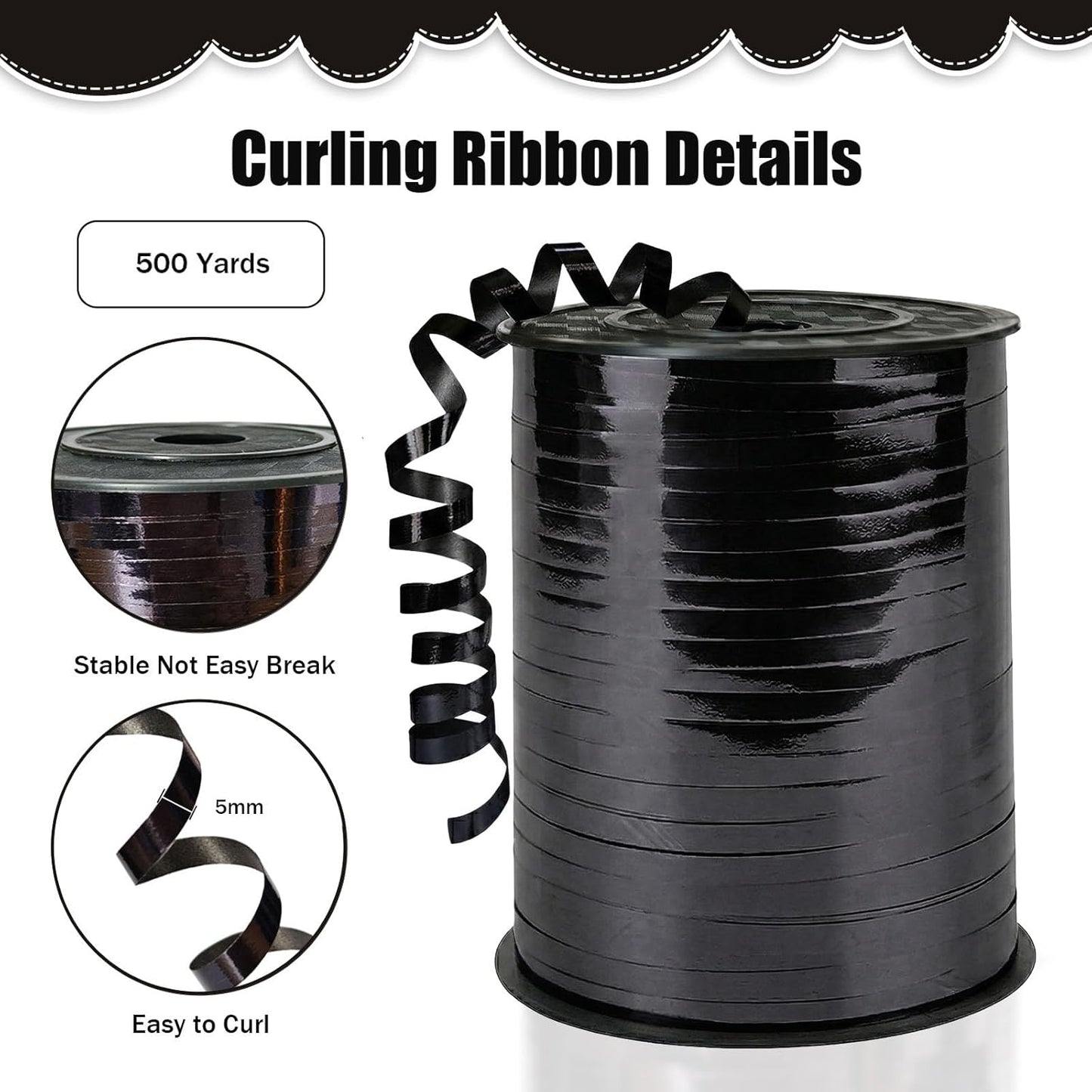 500 Yards Curling Ribbon，Bright Silver Balloon String Ribbon，for Gift Wrapping，Party Decoration, Wedding,Birthday，Art Crafts, Florist Flower