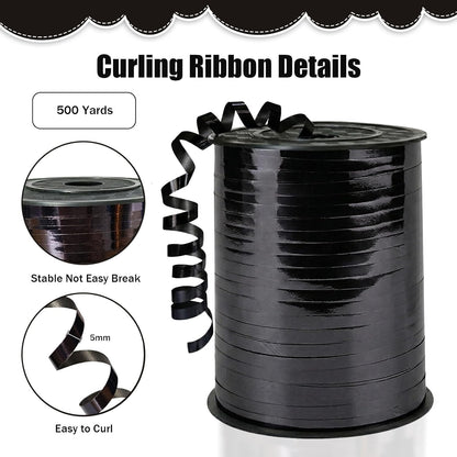 500 Yards Curling Ribbon，Bright Silver Balloon String Ribbon，for Gift Wrapping，Party Decoration, Wedding,Birthday，Art Crafts, Florist Flower