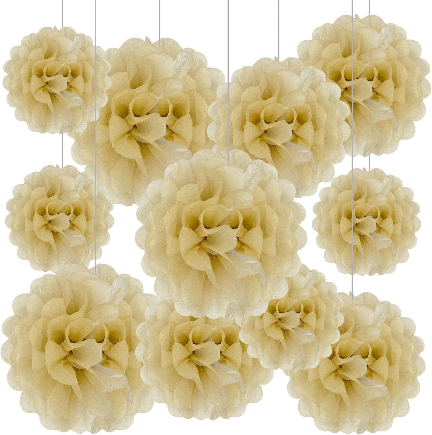 Tissue Paper Pom Poms, Pink Tissue Paper Flowers, Hanging Flower Balls for Weddings Fiesta Parties Birthday Baby Showers Classroom Bridal Shower Decoration (18Piece Set-6/10/12/14Inch)