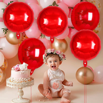20 Pcs Black Round Shaped Balloons,18 Inch Round Foil Balloon,Giant Round Mylar Balloon Helium Balloons for Birthday Party Baby Shower Wedding Decorations (Black)