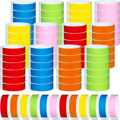 1200 Pcs Plastic Paper Wristbands for Events Neon Color Wrist Bands Concert Identification Wristbands Paper Bracelets Wristbands Party Hand Bands (Multicolor)