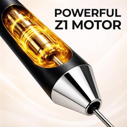 Zulay Kitchen Powerful Milk Frother Wand With Duracell Batteries - Ultra Fast Handheld Drink Mixer - Electric Whisk Foam Maker for Coffee, Lattes, Cappuccino & Matcha - Z1 Motor - Black - Colors A