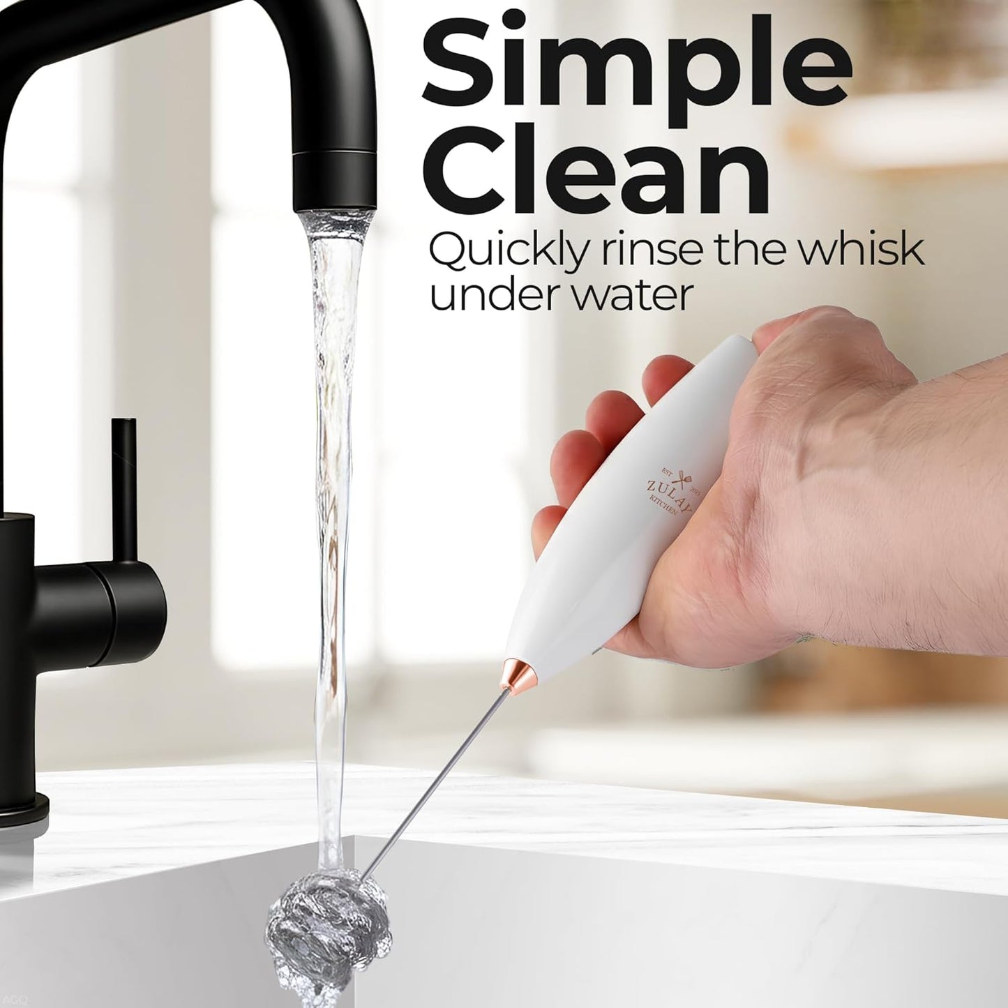 Zulay Kitchen Powerful Milk Frother Wand With Duracell Batteries - Ultra Fast Handheld Drink Mixer - Electric Whisk Foam Maker for Coffee, Lattes, Cappuccino & Matcha - Z1 Motor - Black - Colors B