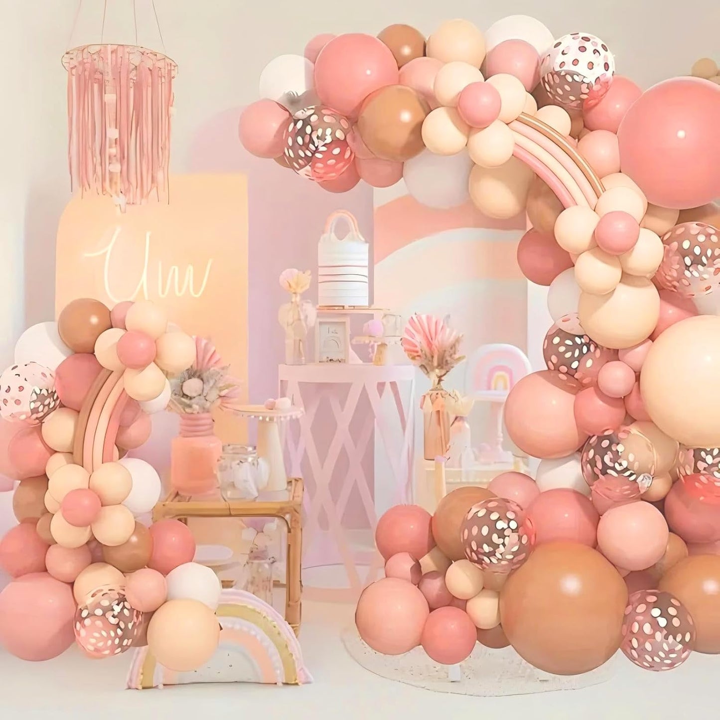 Bazen Balloon Arch Kit, Balloon Arch Stand Set of 2 with Metal Square Base Balloon Arch Frame Floral Half Arch Balloon Garland Stand for Ceremony Wedding Bridal Baby Shower Birthday Anniversary