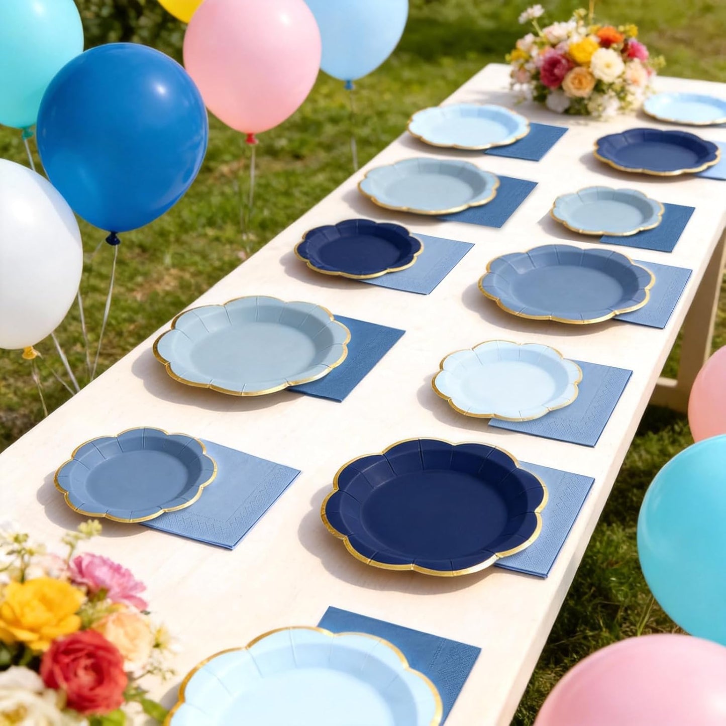 Sage Green Plates and Napkins Party Supplies for 20 Guests,Green Scalloped Paper Plates with Gold Rim, Elegant Disposable Tableware Set for Birthday,Baby Shower, Wedding, Bridal & Tea Party,60 PCS