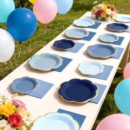 Sage Green Plates and Napkins Party Supplies for 20 Guests,Green Scalloped Paper Plates with Gold Rim, Elegant Disposable Tableware Set for Birthday,Baby Shower, Wedding, Bridal & Tea Party,60 PCS