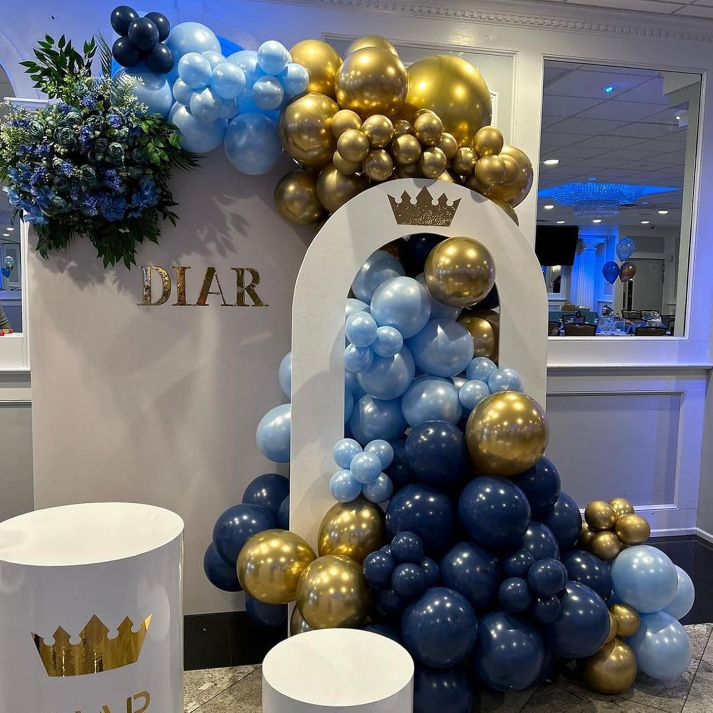 60 Pcs Blue and Silver Balloons, Navy Royal Blue Silver Party Balloons with Metallic Confetti Helium Latex Balloons for Birthday Baby Showers Fathers Day 2025 Graduation Decoration