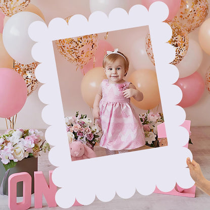 Beeveer 32 x 24 Inch Photo Booth Selfie Frame Prop Booth for Birthday Event Parties Large Blank DIY Cutout Props for Funny Decoration Christmas, Holiday Supplies