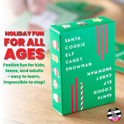 Santa Cookie Elf Candy Snowman Christmas Edition Holiday Card Game by Taco Cat Goat Cheese Pizza | Great for Stockings and White Elephant Gift | Fun for Kids, Teens, Adults, and Families | 2-8 Players