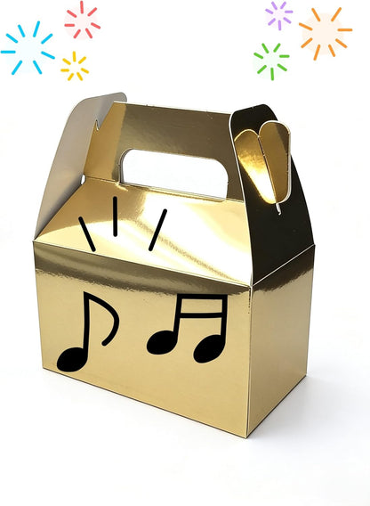 XAGLVV 24 Pack White Paper Gable Boxes,6.2 Inch Candy Boxes with Handle, Snack Party Favor& Gift Cookie bags for kids Birthday,Wedding, Baby Shower, Graduation.