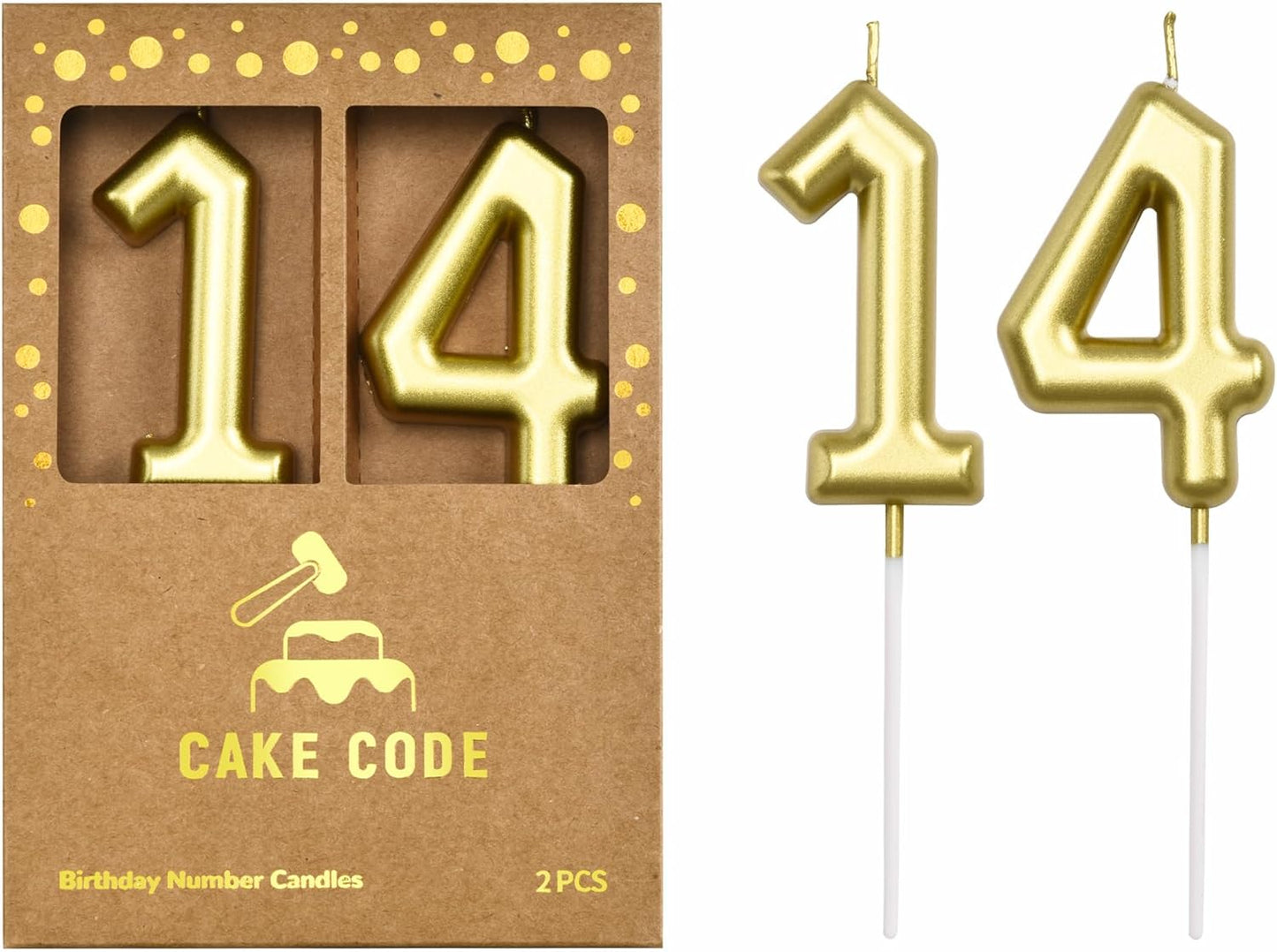 2.76 Inch Classical Gold 5 Number Birthday Candles, Gold Number Candles, Cake Number Candles, Party Celebration