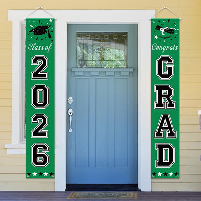 DAZONGE 2026 Graduation Decorations Blue, Congrats Grad Porch Banner for Any Schools or Grades 2026 Graduation Party Decorations