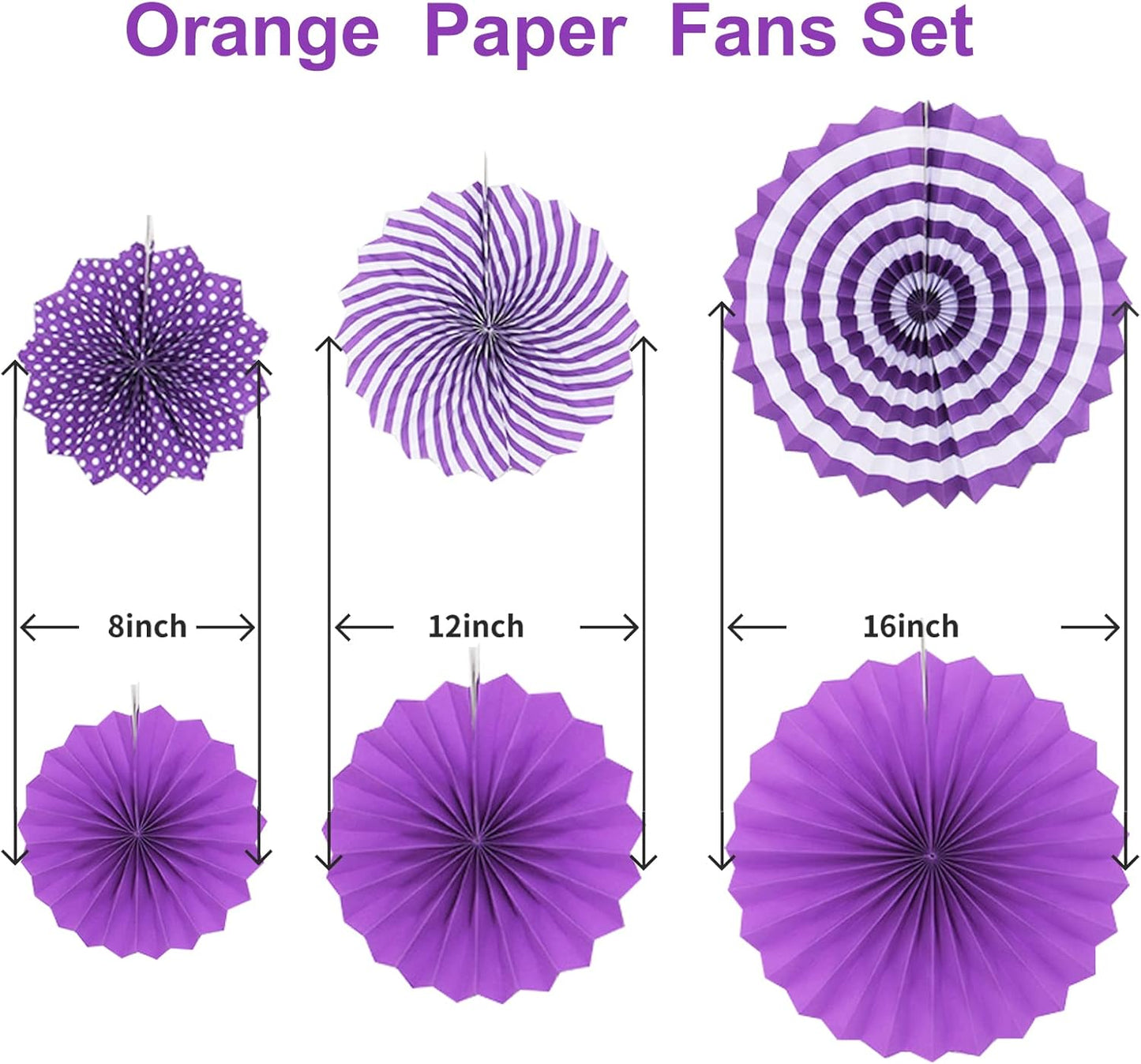 LRCXL 12PCS Party Hanging Paper Fans Set, Fiesta Round Pattern Paper Garlands Decoration Party Supplies for New Year Baby Shower Birthday Wedding Graduation Events Accessories(Yellow)